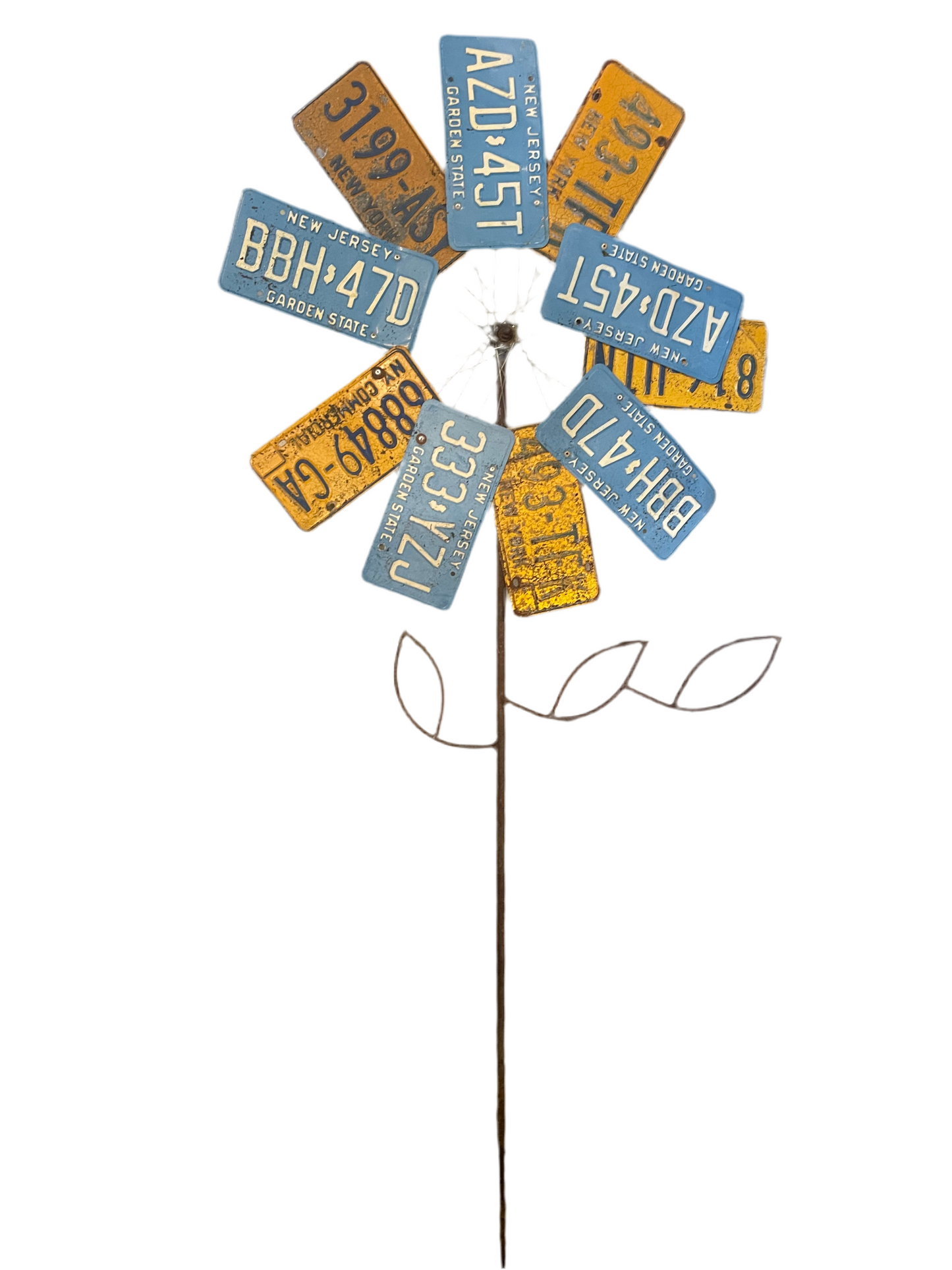 Vintage Garden Farm license Plate WindMill Flower Design
