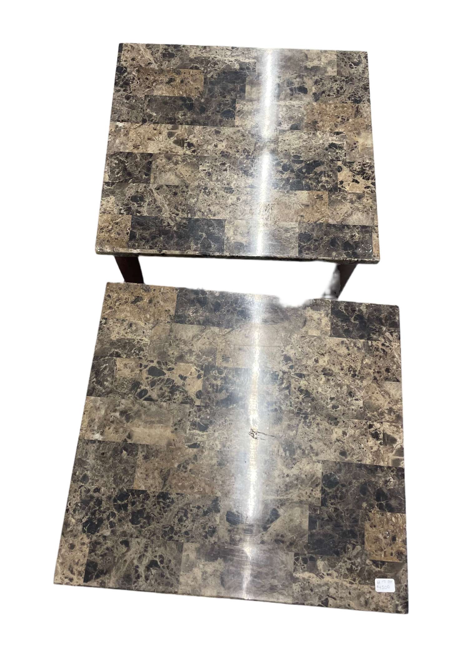 Set of Faux Marble End Tables