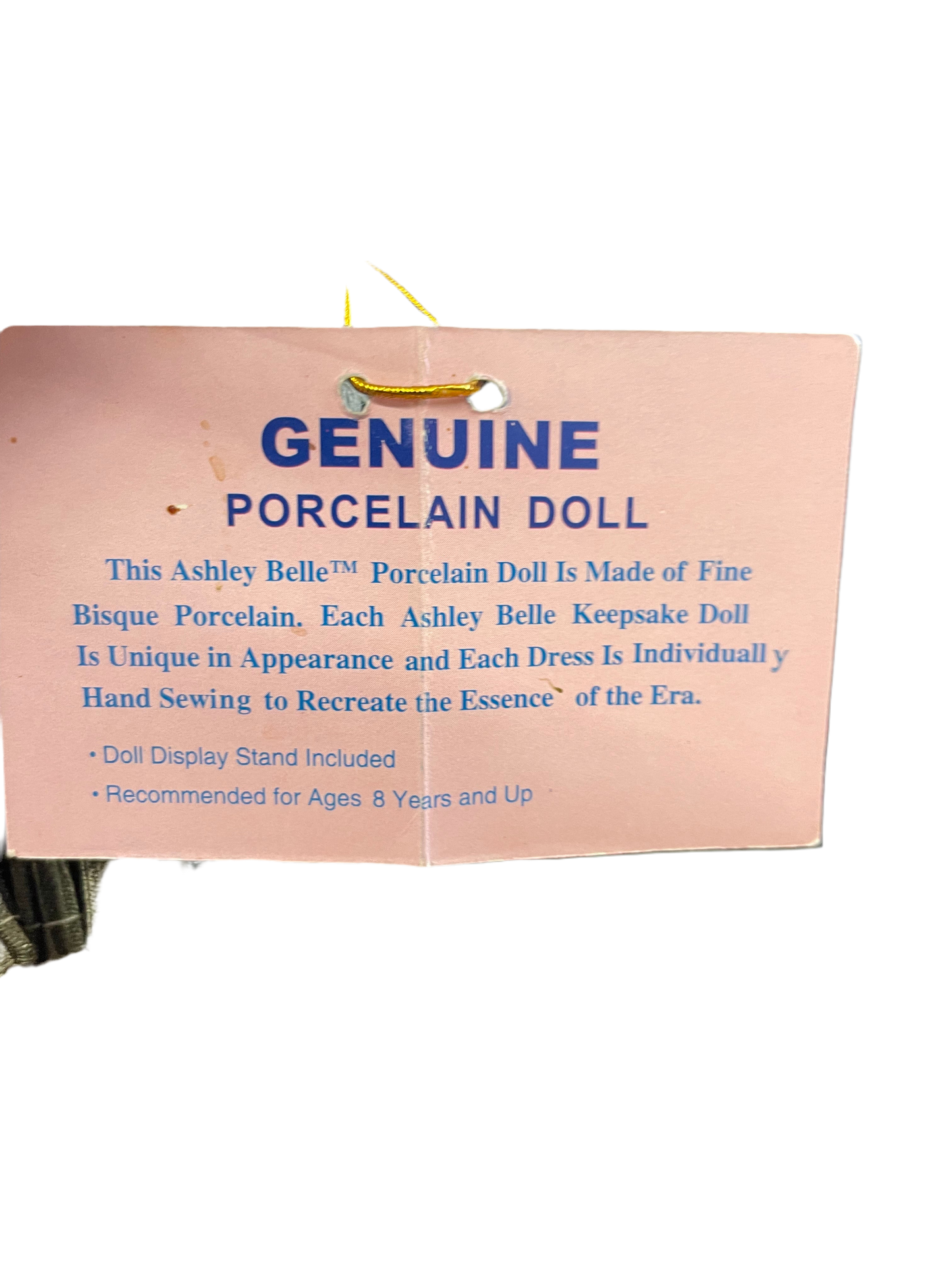 VERY RARE 4 FOOT VINTAGE ASHLEY BELLE PORCELIAN DOLL, SOUTHERN BELLE STYLE V-47