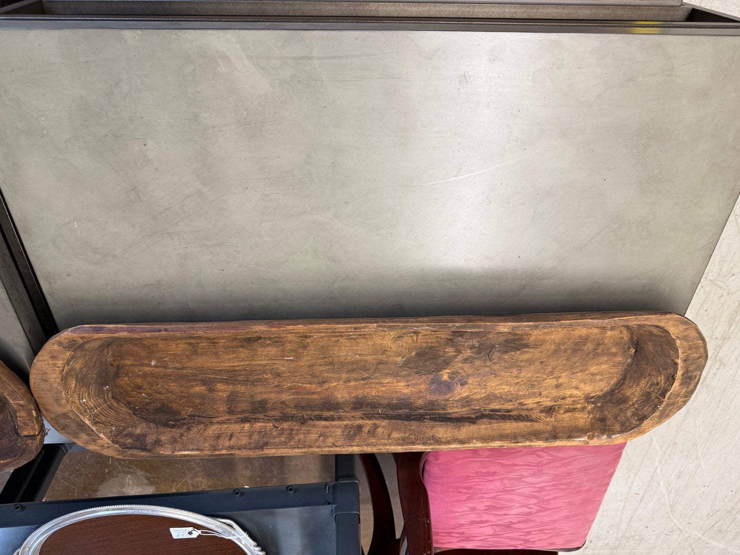 Pair Wooden Decorative Bowls 40x11x2