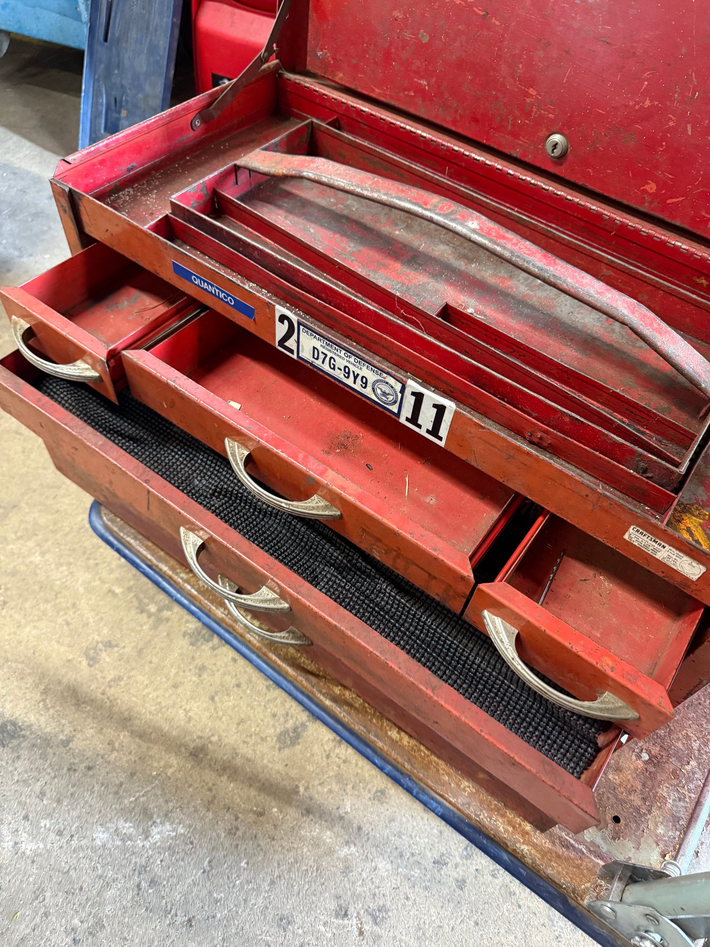 Leutheuser Hillsdale Red Vintage Mechanics ToolBox, Garage Chest