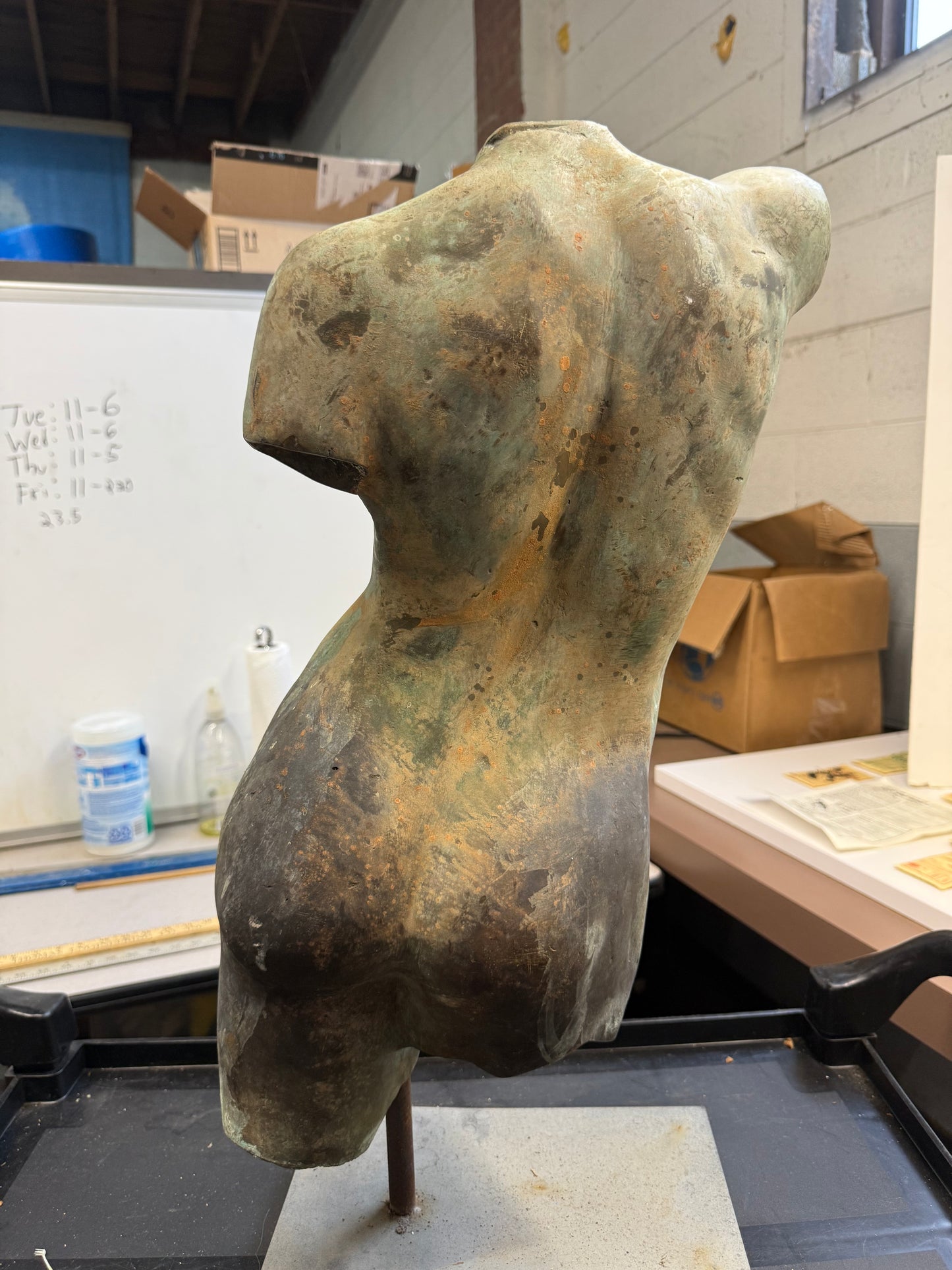 Patinated Bronze Torso after the Antique, 19th/20th Century Sculpture Greece Gladiator
