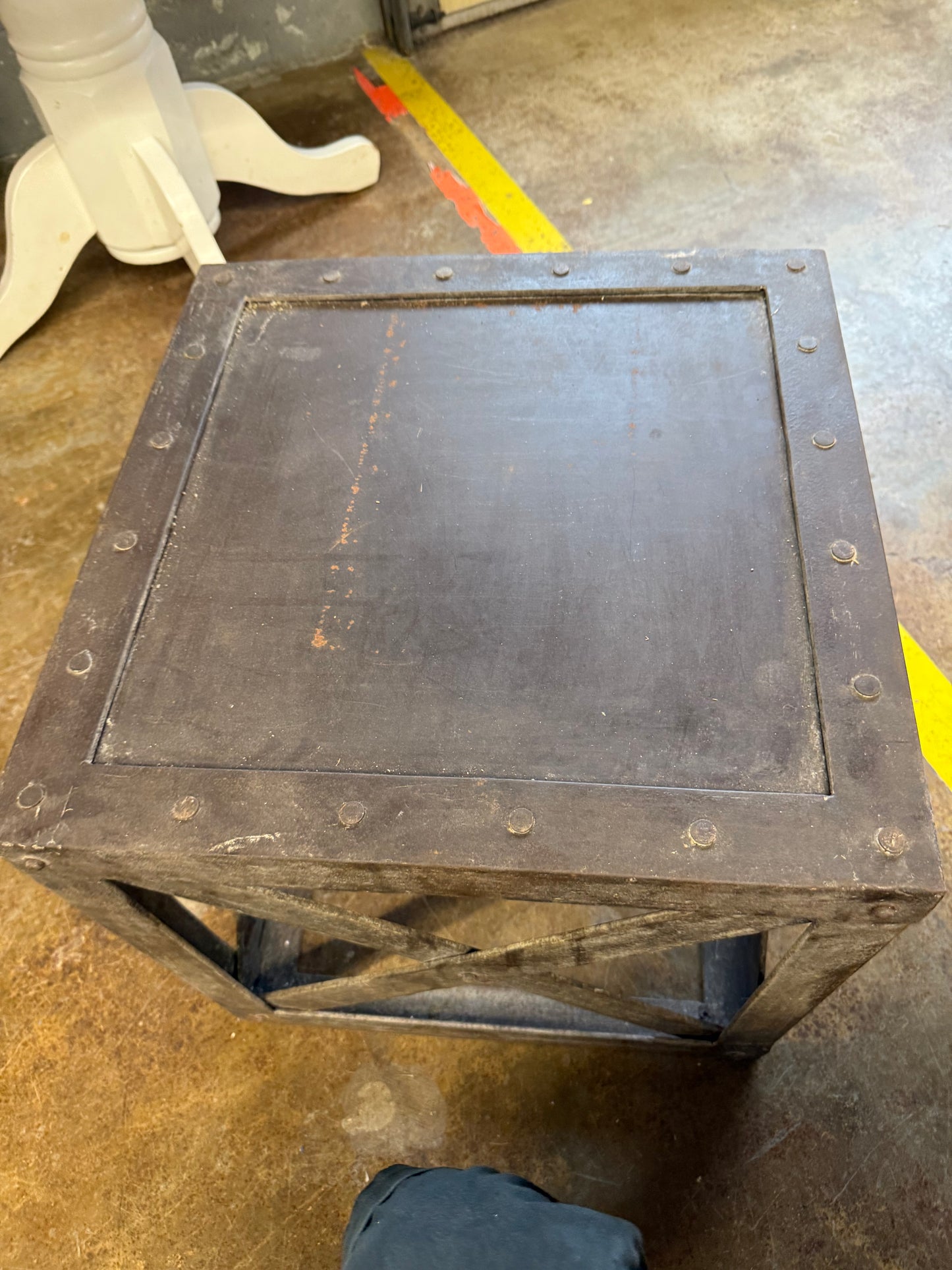 Square Steel Retro Side Table 20x20x20 Commercial