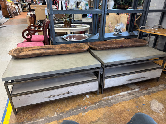 Pair of Universal Coffee Tables with Drawers Garrison Cocktail Table