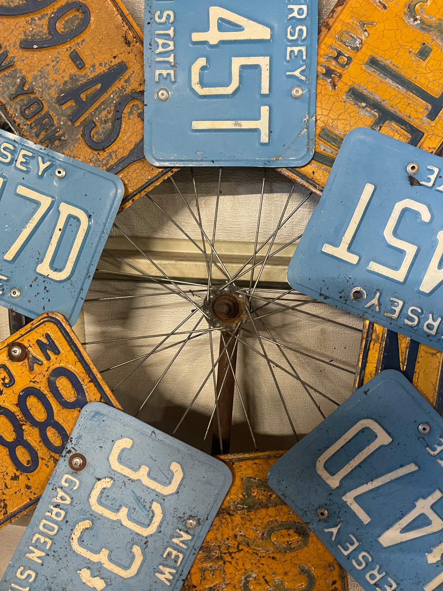 Vintage Garden Farm license Plate WindMill Flower Design