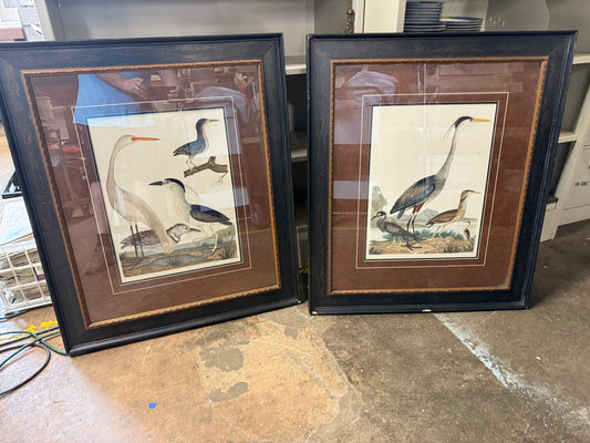 Pair Heron Family I & II Wilson Framed Painting Prints 24x29