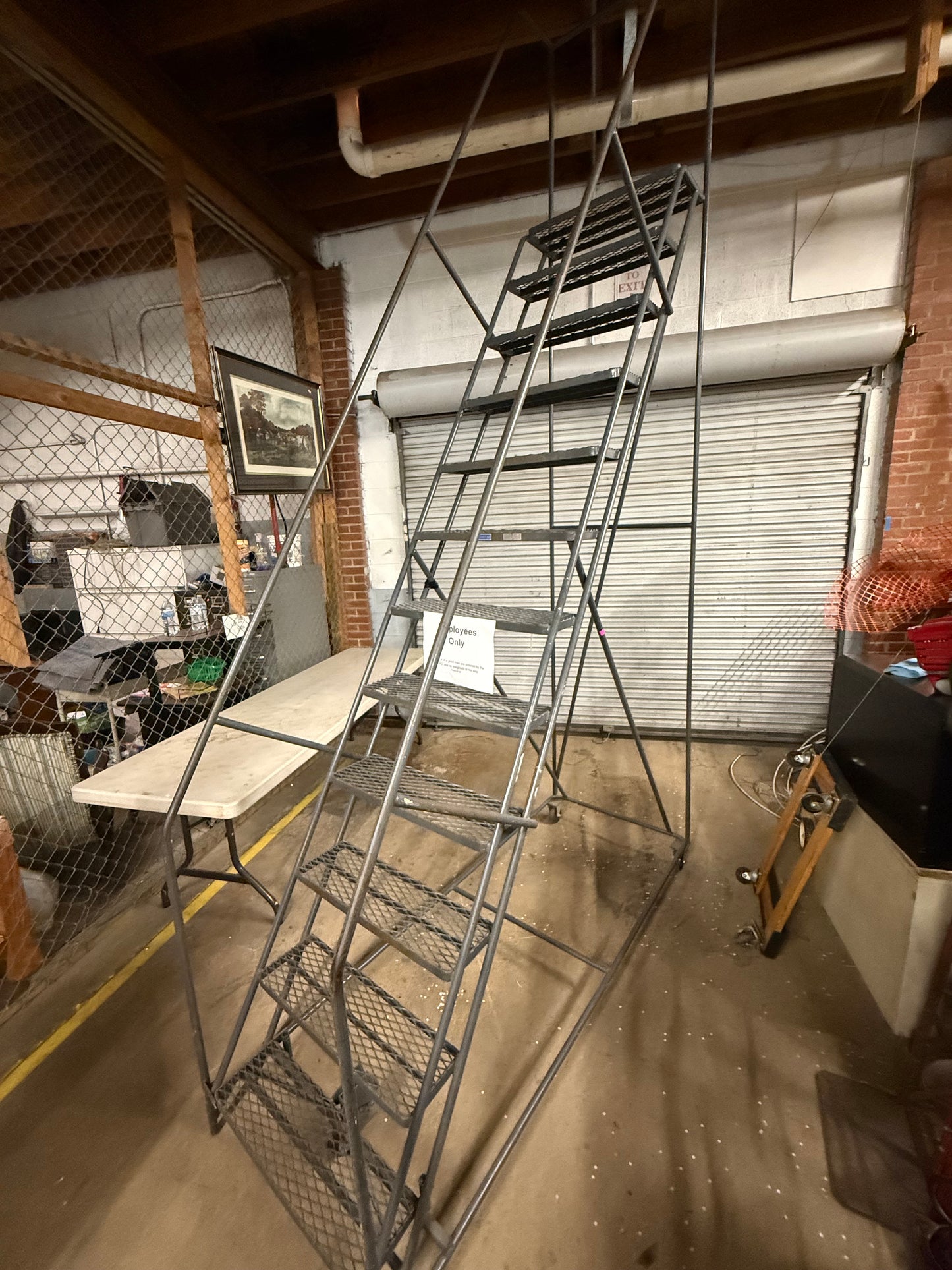 12 Step Safety Rolling Ladder 9’+