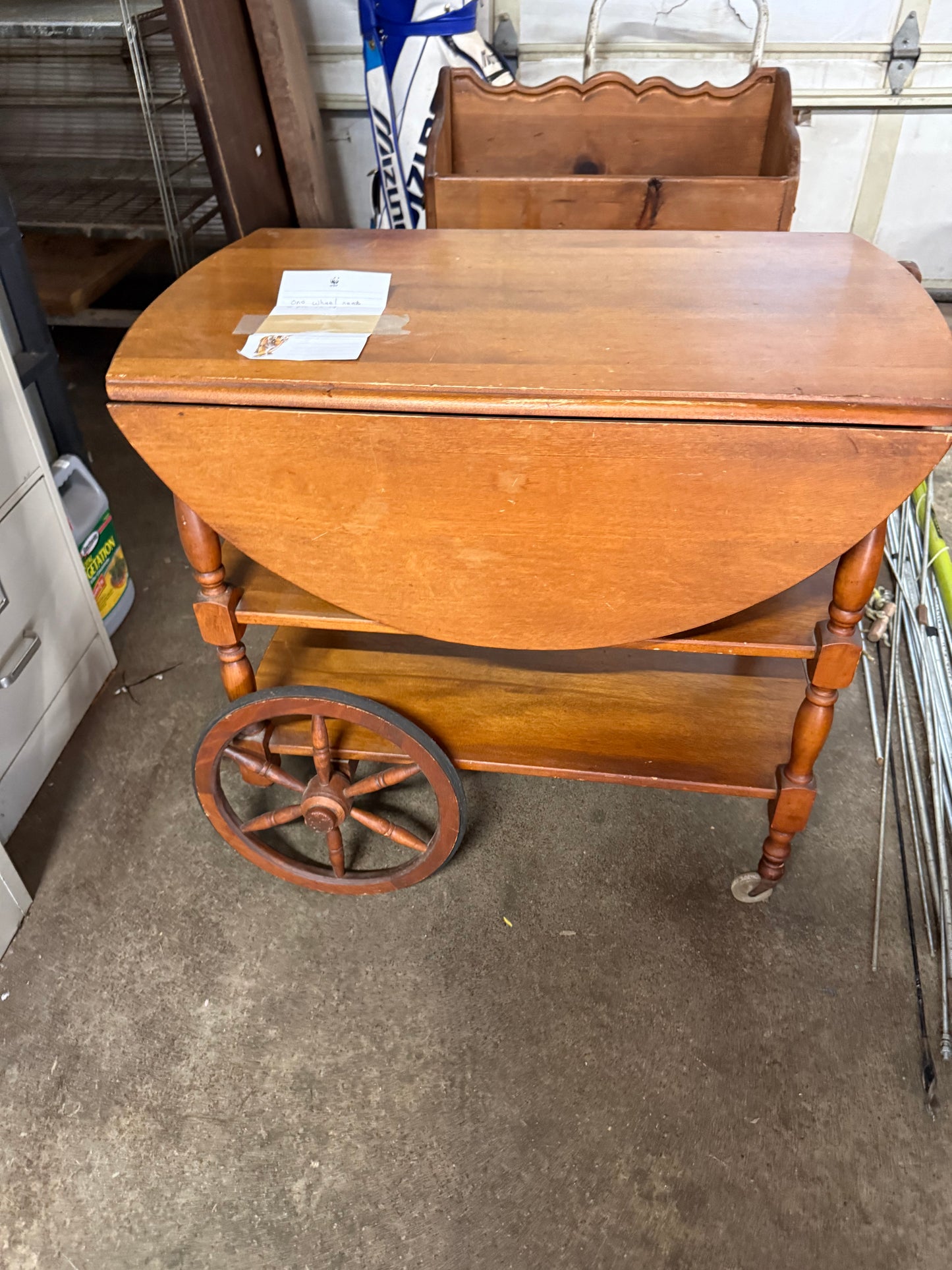Drop Leaf Bar Wagon Cart Table
