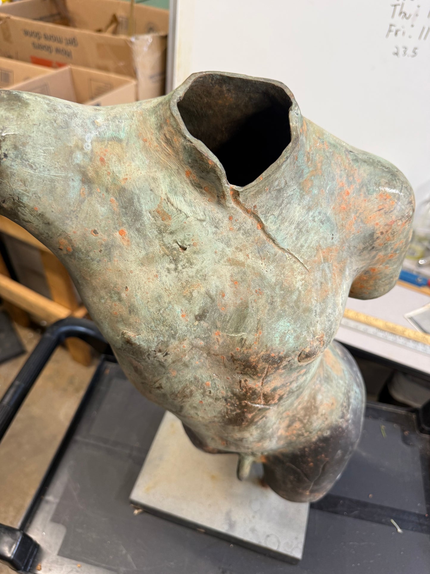 Patinated Bronze Torso after the Antique, 19th/20th Century Sculpture Greece Gladiator