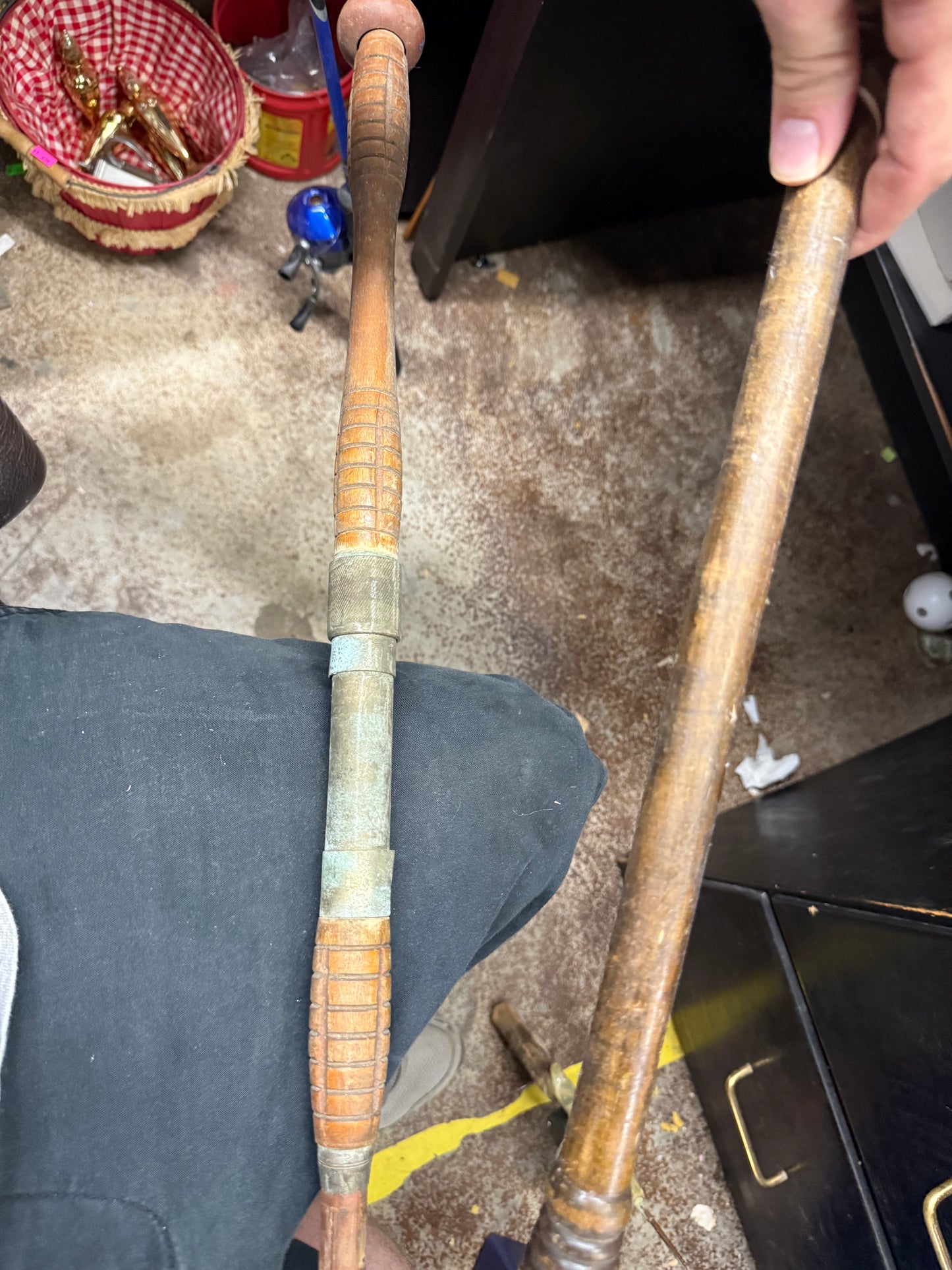 Vintage Lot of Fishing Poles & Reels Bamboo etc