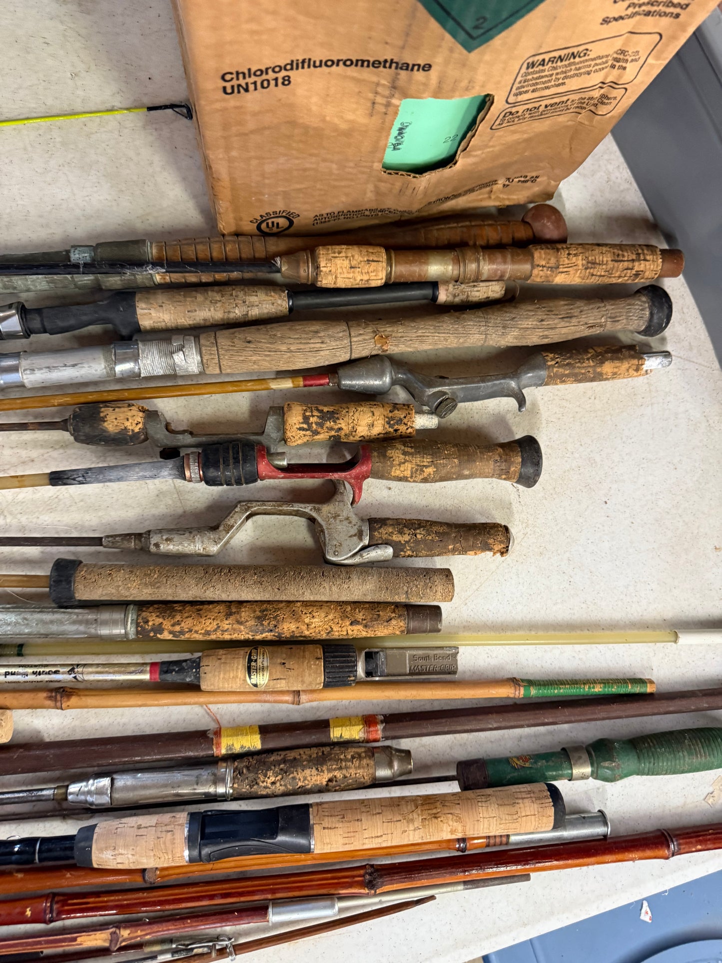 Vintage Lot of Fishing Poles & Reels Bamboo etc
