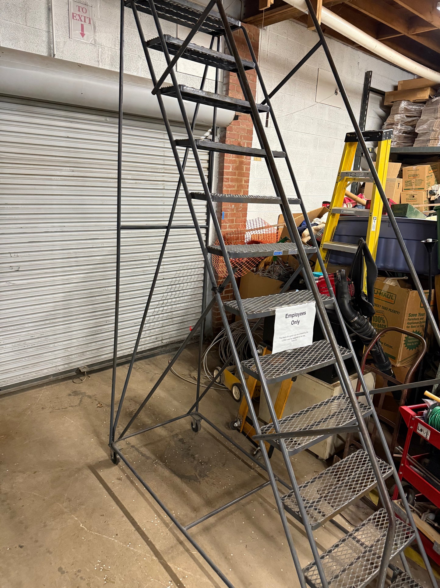 12 Step Safety Rolling Ladder 9’+