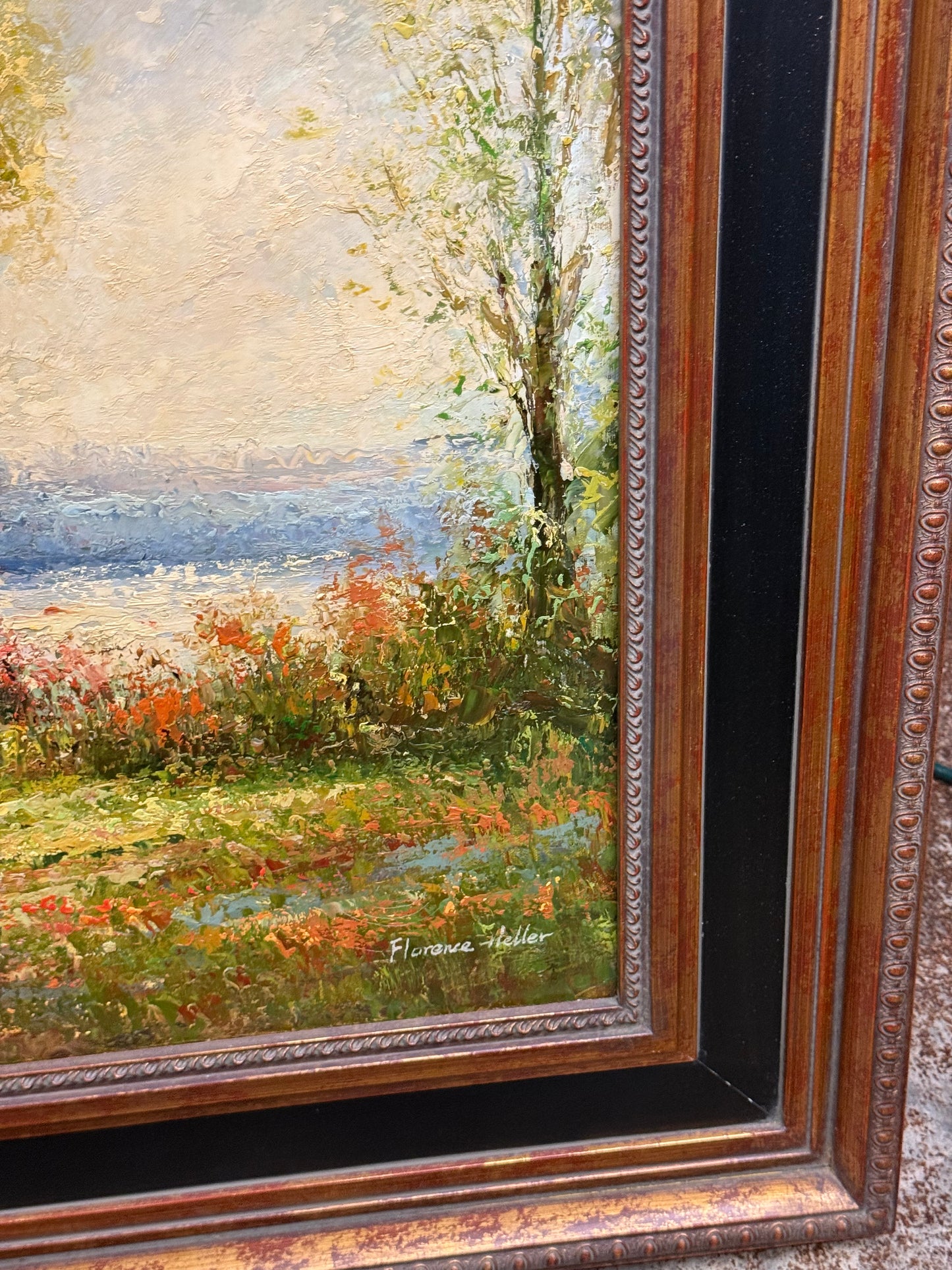 Original Vintage Framed Oil Painting by Florence Heller Size 30” X 34”