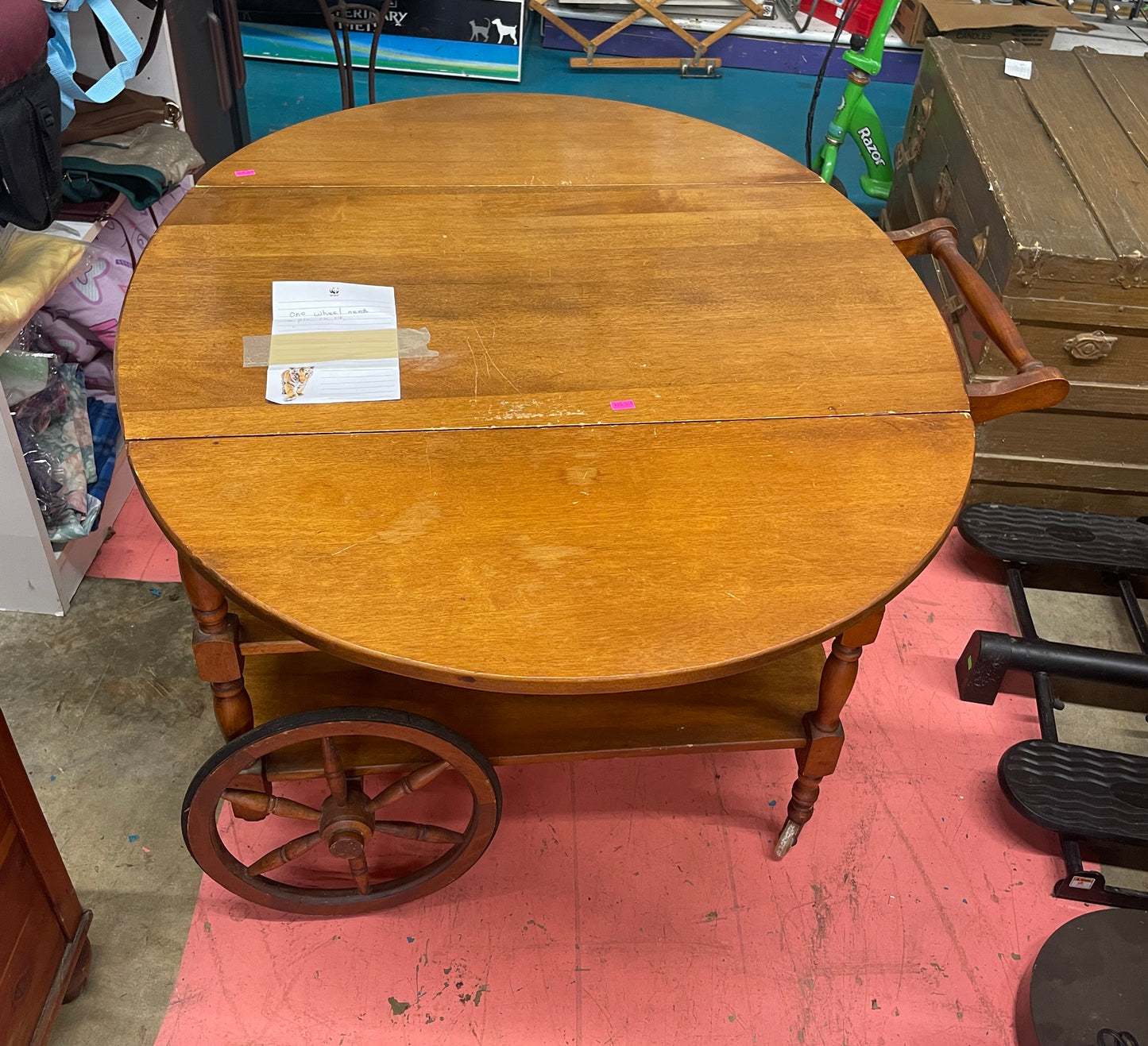 Drop Leaf Bar Wagon Cart Table