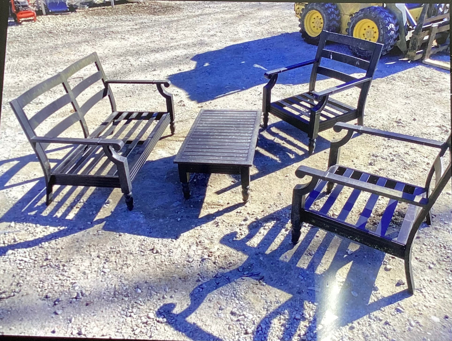 Outdoor Loveseat, Two Chairs & Table, Aluminum, RR