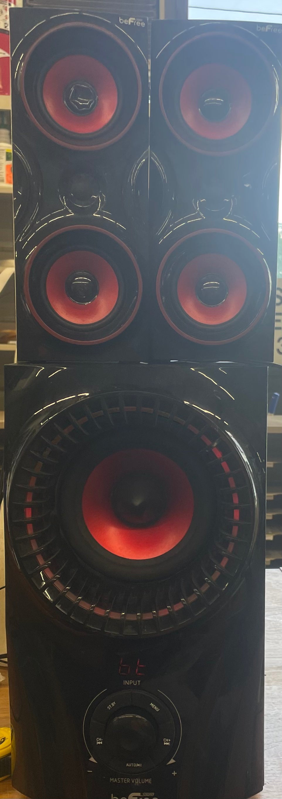 BeFree Sound BFS-99X-RB Bluetooth Speaker System (Red) - 2.1 Channel Surround V#32