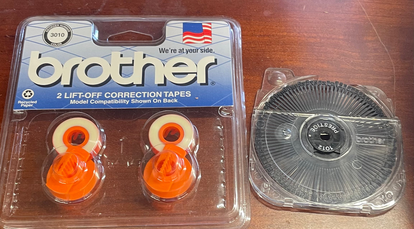 Brother ML-300 Electronic Display Typewriter with A Daisywheel & New Brother Lift-Off Correction Tape 3010 2/Pack
