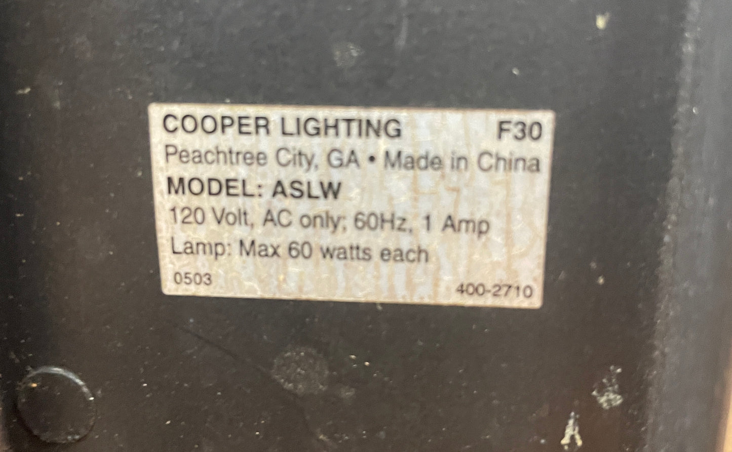 Pair of Cooper Lighting Outdoor Wall Lamps ASLW