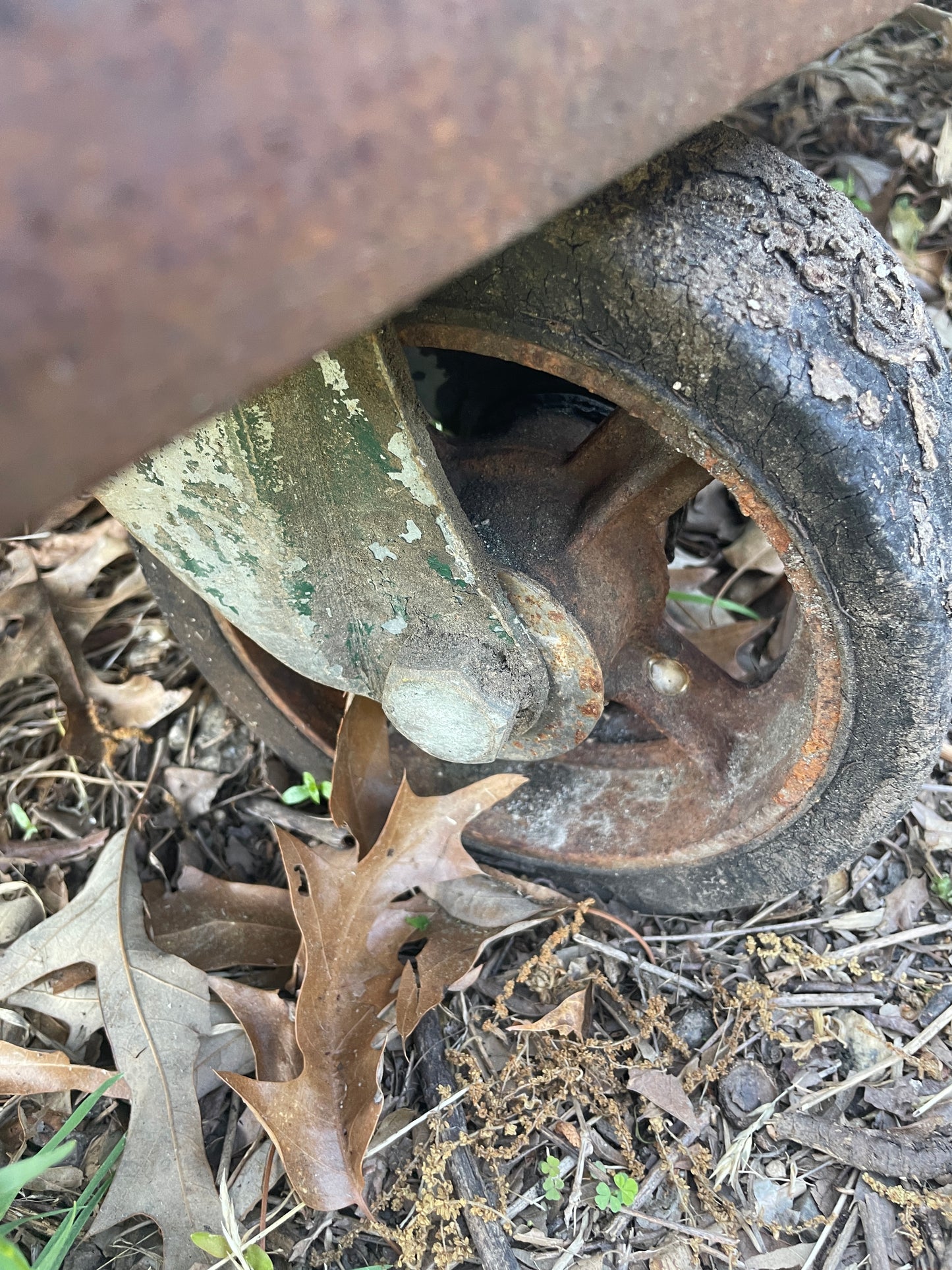 Metal Cart with Wooden Base