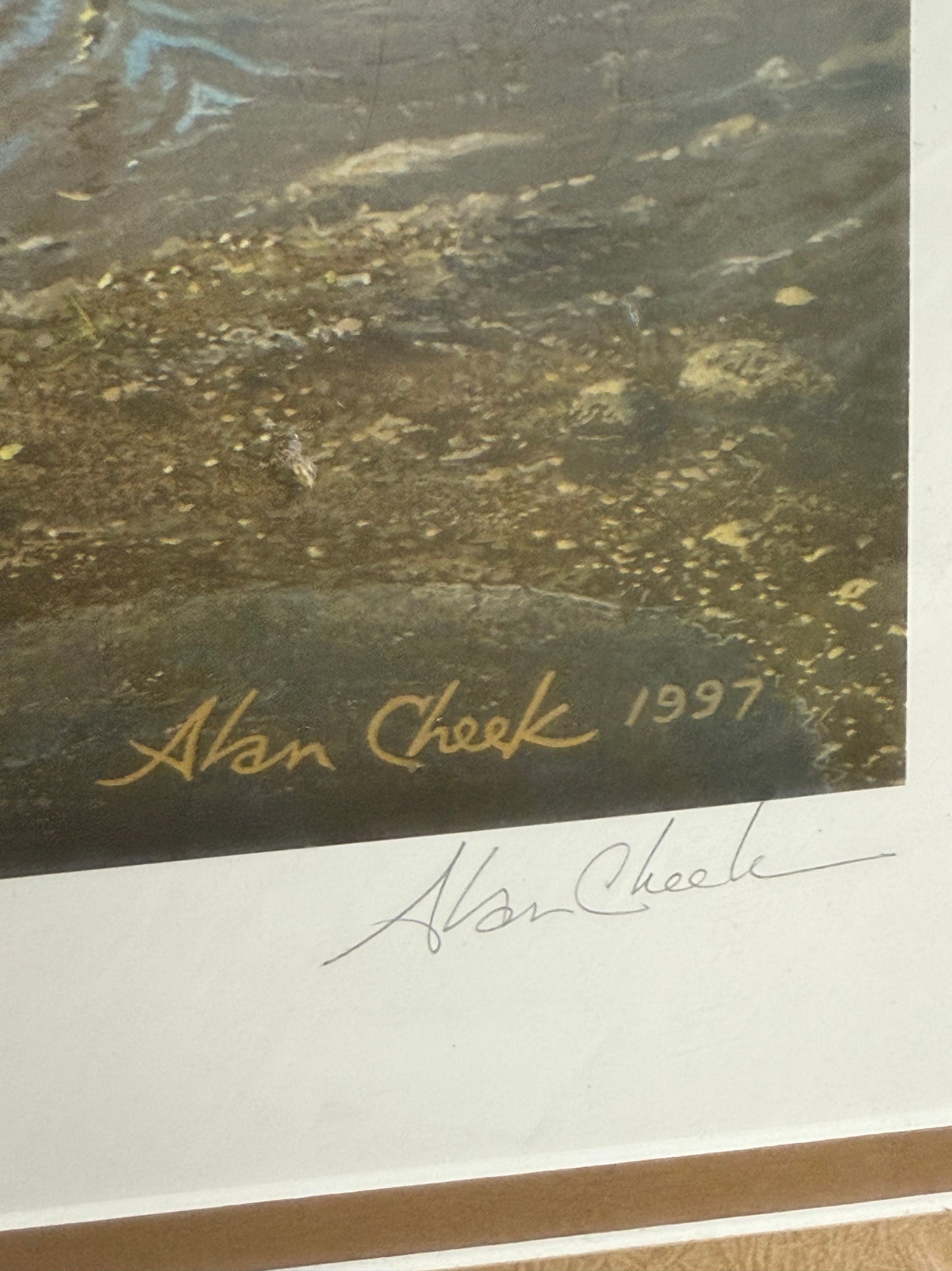 Alan Cheek 1997 Early Morn’ 420/650 Signed Old Canvas Framed 29”X31”