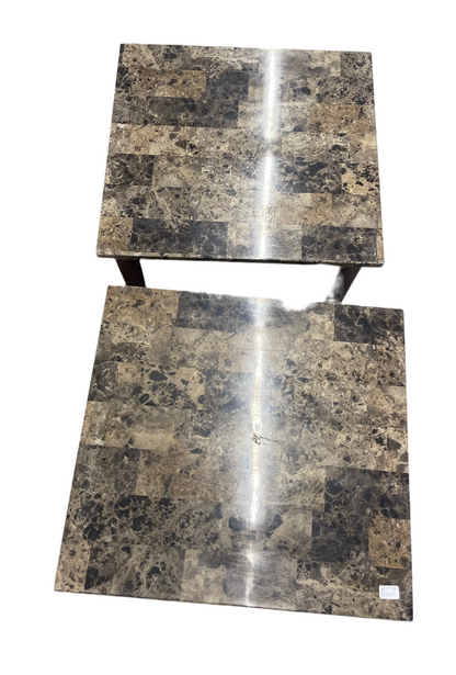 Set of Faux Marble End Tables