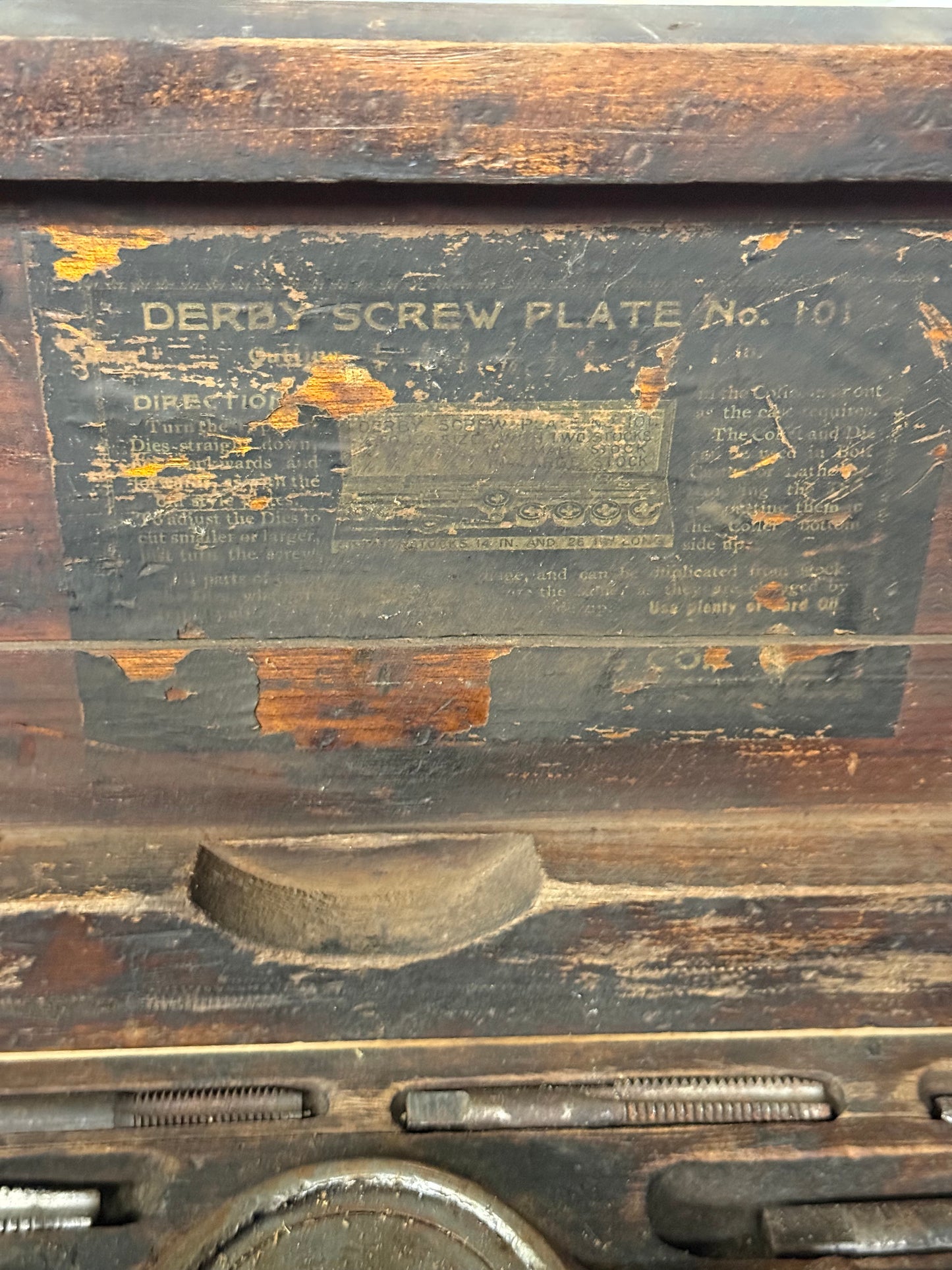 Derby Screw Plate No. 101 Vintage Die & Tap Set with Wooden Case