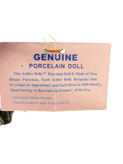VERY RARE 4 FOOT VINTAGE ASHLEY BELLE PORCELIAN DOLL, SOUTHERN BELLE STYLE V-47