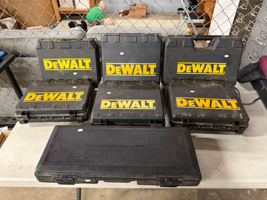 7 Empty DEWALT Drill Tool Boxes Carrying Cases