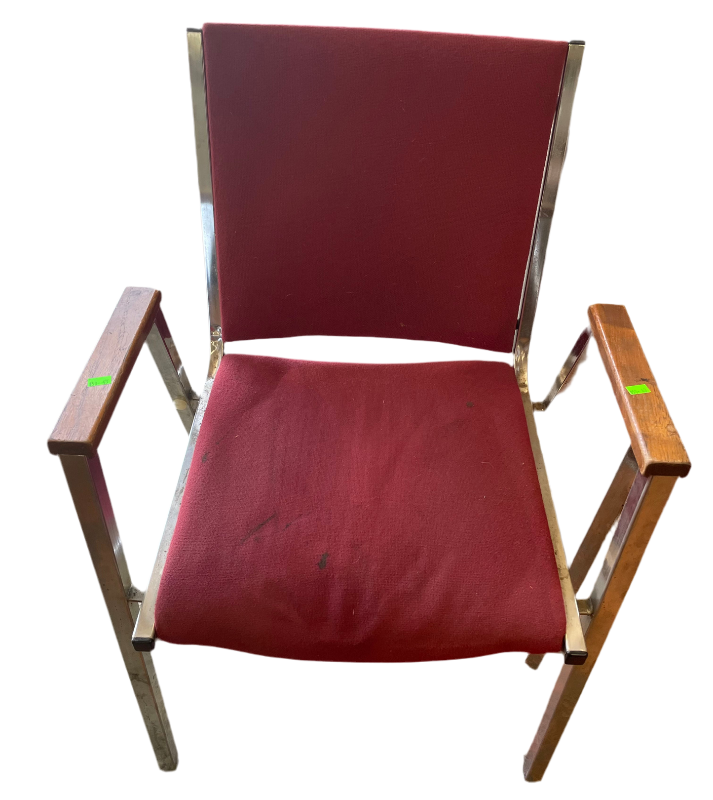 Set of 4 Stackable Adirondack Direct Burgundy Fabric Medical Reception/Church Arm Chairs