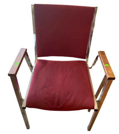 Set of 4 Stackable Adirondack Direct Burgundy Fabric Medical Reception/Church Arm Chairs