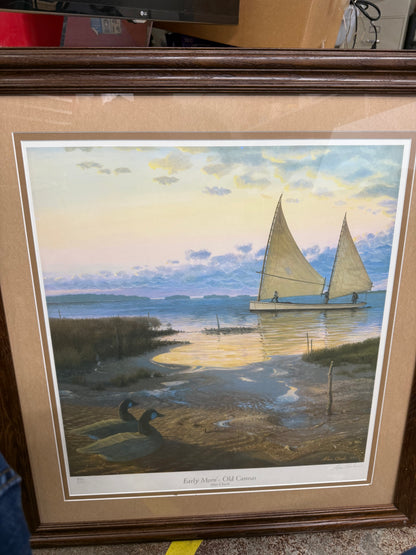 Alan Cheek 1997 Early Morn’ 420/650 Signed Old Canvas Framed 29”X31”