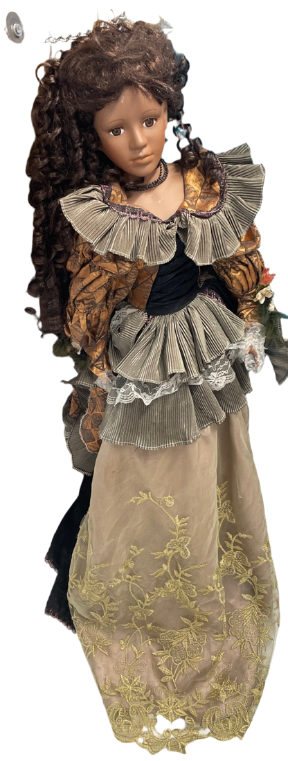 VERY RARE 4 FOOT VINTAGE ASHLEY BELLE PORCELIAN DOLL, SOUTHERN BELLE STYLE V-47