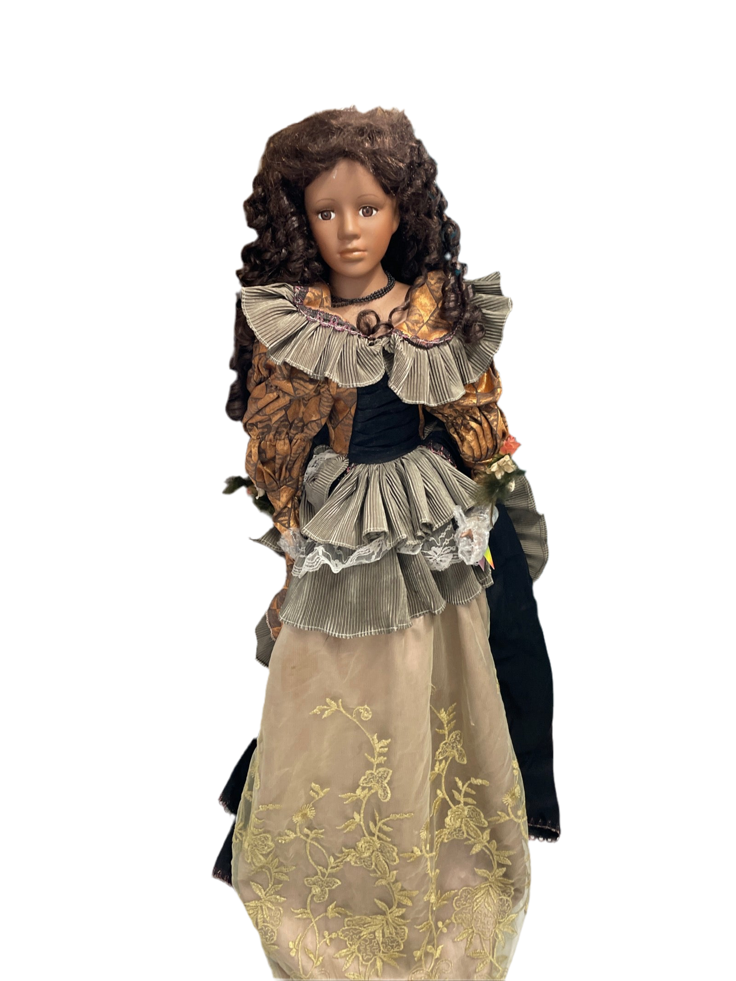 VERY RARE 4 FOOT VINTAGE ASHLEY BELLE PORCELIAN DOLL, SOUTHERN BELLE STYLE V-47