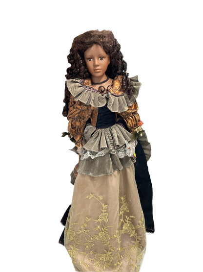 VERY RARE 4 FOOT VINTAGE ASHLEY BELLE PORCELIAN DOLL, SOUTHERN BELLE STYLE V-47