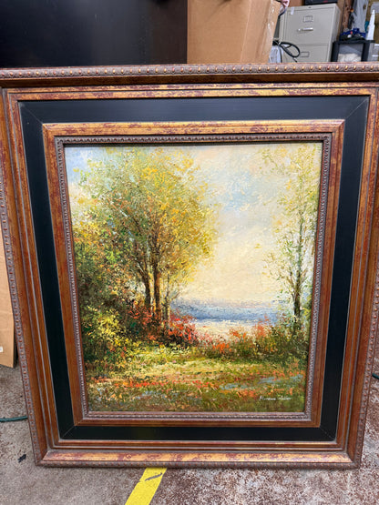 Original Vintage Framed Oil Painting by Florence Heller Size 30” X 34”