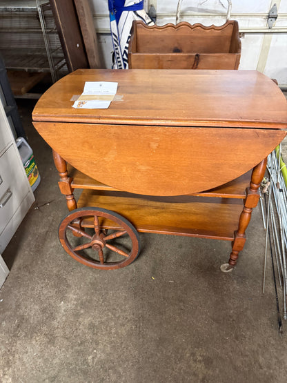 Drop Leaf Bar Wagon Cart Table