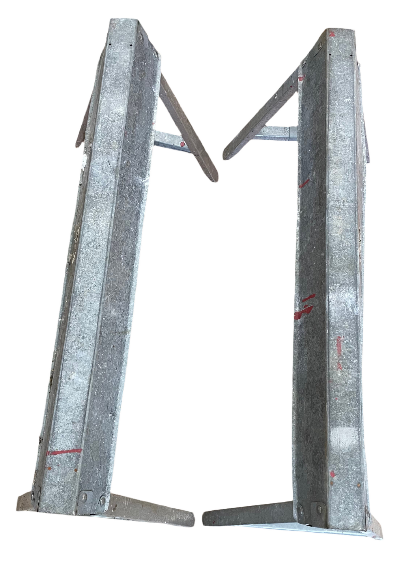 Pair of Handy Horse 
Galvanized Steel Folding Sawhorses.