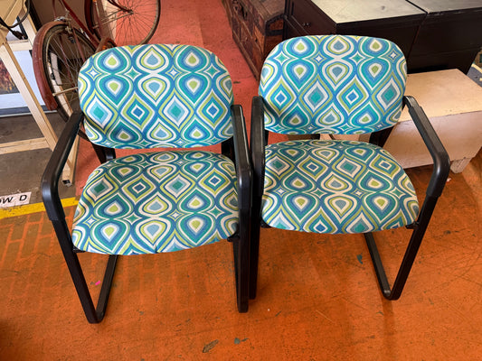 Two Hon Stationary Office Chairs 4008AB