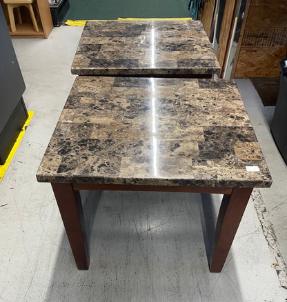 Set of Faux Marble End Tables