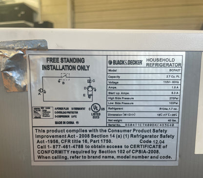 Black & Decker Mini Fridge