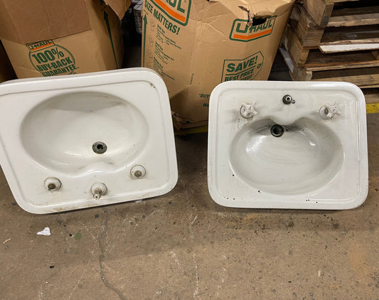 Sinks, S10, Two Antique, Douglas, Vitreous Porcelain Single Sinks