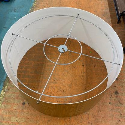 Large Commerical Round Light Chandelier, Modern, Wood Grain