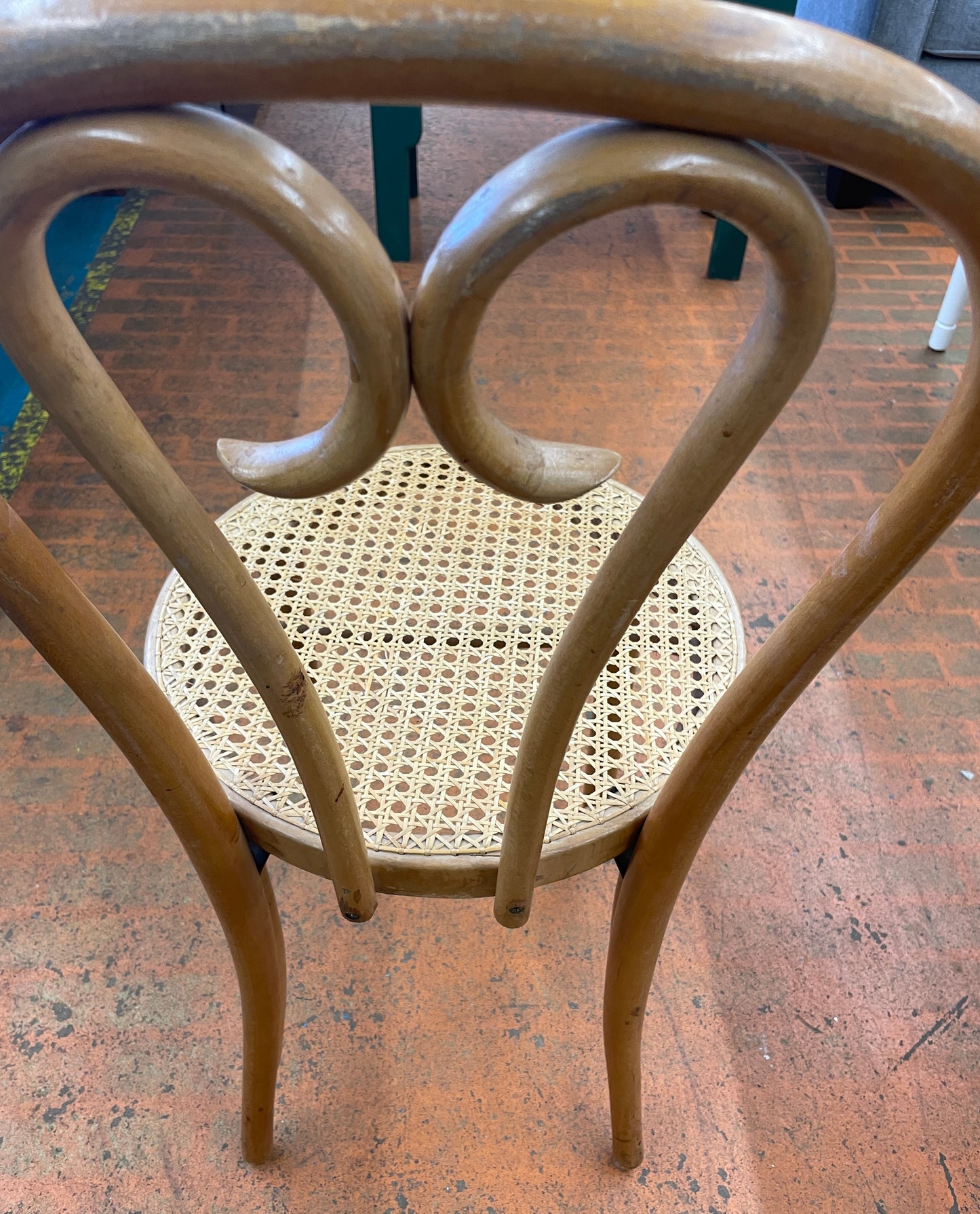 Vintage Thonet Bentwood + Cane Sweetheart Bistro Chair Made In Romania, Circa 1960s #10