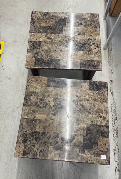 Set of Faux Marble End Tables