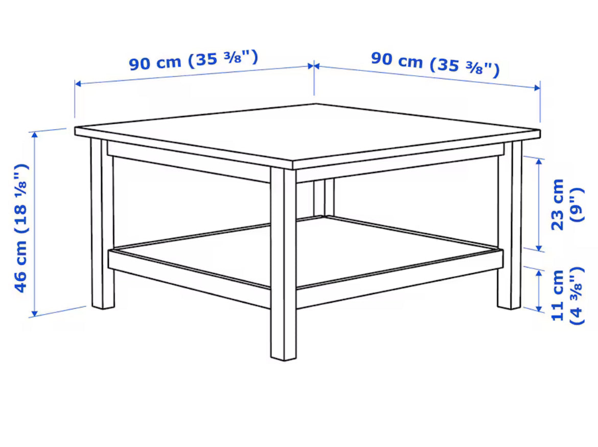 IKEA Hemnes Coffee table, Gray Stain, 35 3/8W X 35 3/8D X 18 1/8H