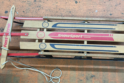 Vintage Fast Trak SnowSport Torpedo Wood Sled, Made in Canada #555