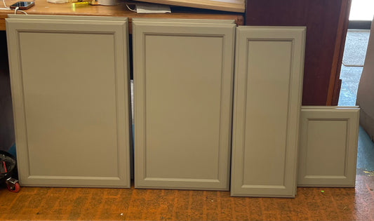 NEW Set of 8 Multi-Size Kitchen Cabinet Doors, Moth Wing Grey