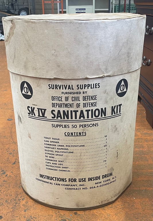 SK IV Cold War Sanitation Kit Drum- Office of Civil Defense Ca. 1962 (Drum Only) Nr 2
