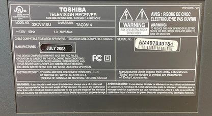 Toshiba 32" REGZA LCD HDTV
32" 32CV510U