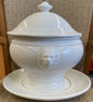 Vintage California Pottery Tureen with Lid, Ladle and Platter Lion Heads #298/Ceramic Tureen